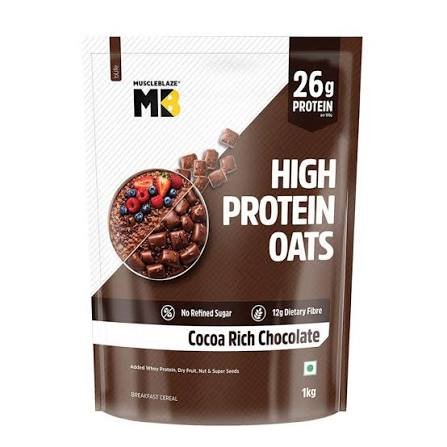 MuscleBlaze MB Fit High Protein Oats - 1kg, Dark C...